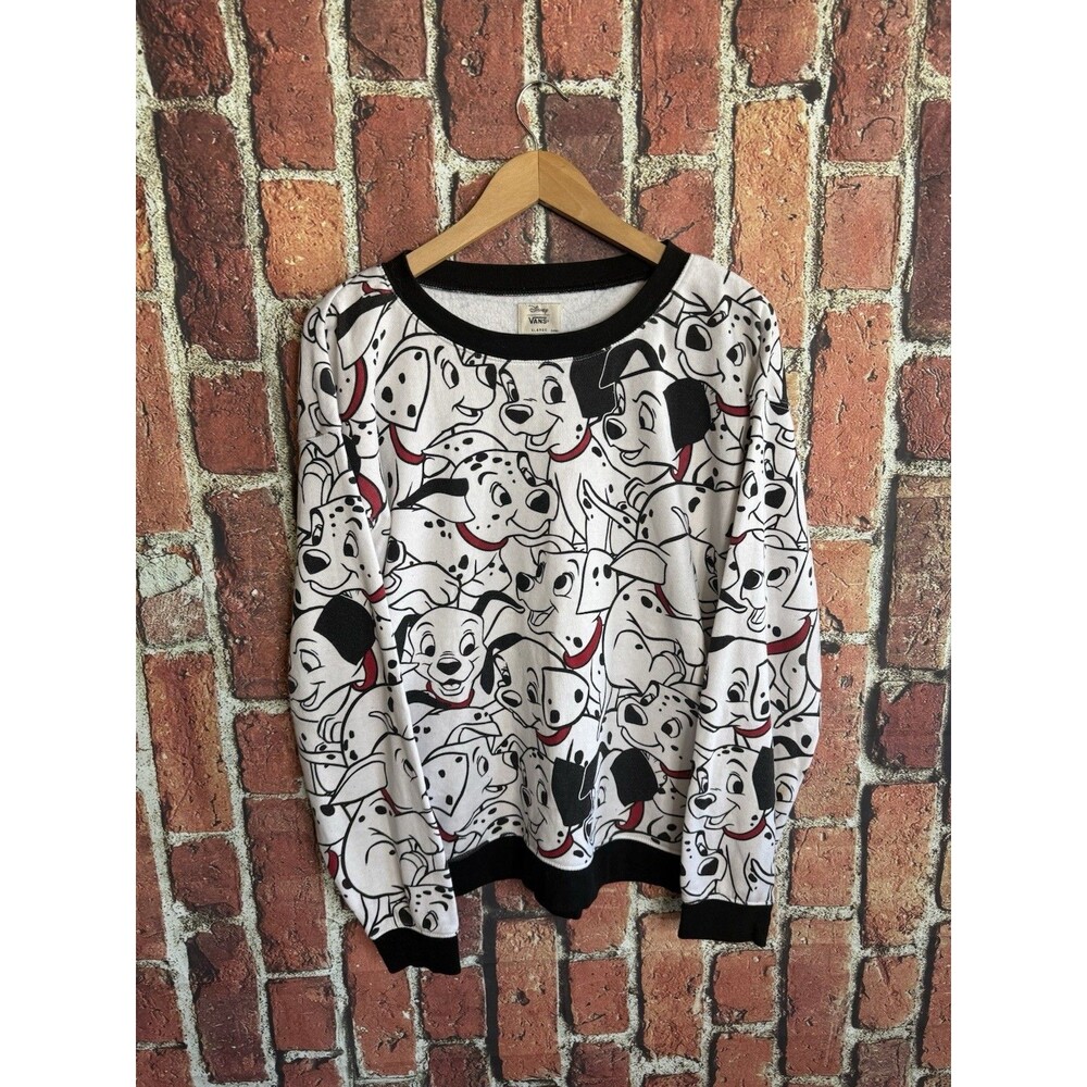 Vans x Disney Womens 101 Dalmations AOP Graphic Print Sweater Size XL